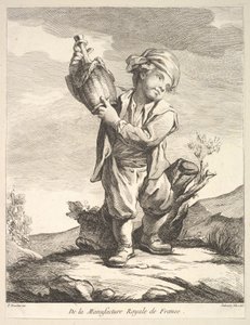 Edényt tartó kisfiú, a M... porcelánjai utáni első ábrakönyvből, 1757.