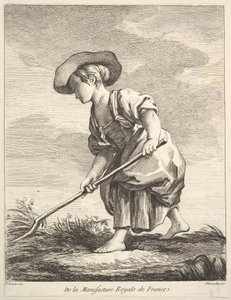 Mezőgazdasági munkát végző kislány, a M... porcelánjai utáni első ábrakönyvből, 1757.