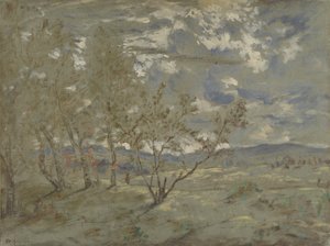 Táj, 1865 körül alkotó: Pierre Etienne Theodore Rousseau