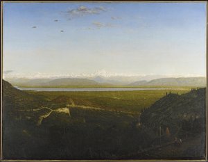 Kilátás a Mont Blanc-ra, lásd a La Faucille-ból, 1865 körül (olaj, vászon) alkotó: Pierre Etienne Theodore Rousseau