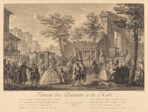 Divatos portrék táblázata alkotó: Pierre Francois Courtois after Augustin de Saint Aubin