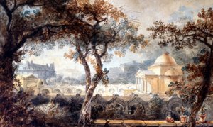 Lajos engesztelő kápolnája Párizsban. akvarell, 1830 körül