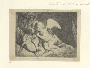 Rustende Amor Nyolcvanöt eredeti nyomat gyűjteménye (sorozat címe) alkotó: Pierre François Basan (workshop of)