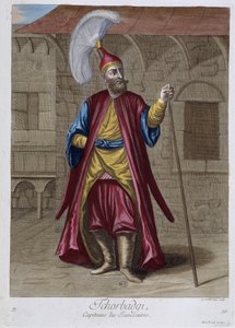 Tchorbadgi, a janicsárok kapitánya, „100 levente különböző nemzeteit ábrázoló gyűjtemény 1707-ben és 1708-ban”” M. de Frriol, a király portai nagykövetének parancsára, és 1712-1313-ban a gondossággal frissítették. M. Le Hay, Basan en