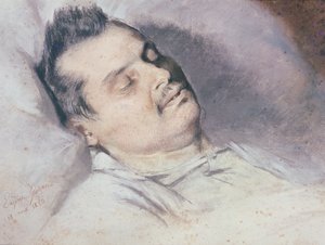 Honore de Balzac (1799-1850) a halálos ágyán, 1850. augusztus 15. (pasztell és kréta papíron)