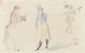 Könnyű vázlatlap két találkozó dandyval és egy balett amourral alkotó: Pierre François Eugène Giraud