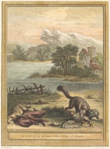 Le loup et le renard (A farkas és a róka) alkotó: Pierre François Tardieu after Jean Baptiste Oudry