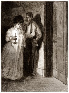 "Boule de Suif": Elisabeth Rousset nem hajlandó lefeküdni Cornudet-val, 20. század eleje (illusztráció) alkotó: Pierre Georges Jeanniot