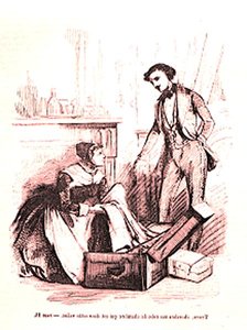 Charles Grandet és Nanon, illusztráció Honore de Balzac „Eugenie Grandet” című művéből (1799-1850)