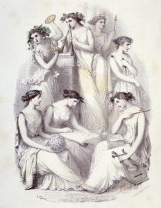 Az Olimposz géniuszai - a „Les Femmes mythologiques”-ben, G. Staal rajzai, Mery és Cte Foelix, szerk. G. de Gouet alkotó: Pierre Gustave Eugene Staal