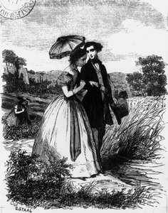 Felix de Vandenesse és Madame de Mortsauf, illusztráció Honore de Balzac (1799-1850) „Le Lys Dans la Vallee” című művéhez, 1871-ben megjelent