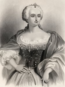 Mária Terézia (1717-80) Ausztria főhercegnője, Magyarország és Csehország királynője, illusztráció Mary Cowden Clarke „Világnevű nők” című művéből, 1858 alkotó: Pierre Gustave Eugene Staal