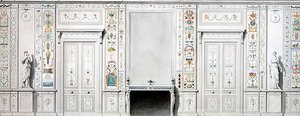 Design for a Salon (kréta, tinta, akvarell és testfesték, papír)