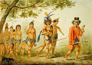 Egy törzs márciusa, 1839 körül (akvarell, papír) alkotó: Pierre J. Benoit