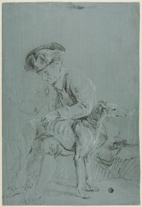 Ülő ember kutyával alkotó: Pierre Jacques Volaire