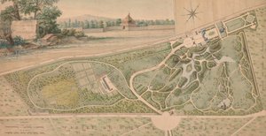 A Château de Bagatelle kertjének terve, 1817. alkotó: Pierre Lapie