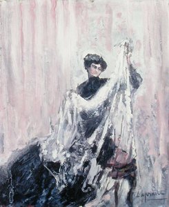 Fekete ruhás nő, 1900 körül (olaj, vászon)