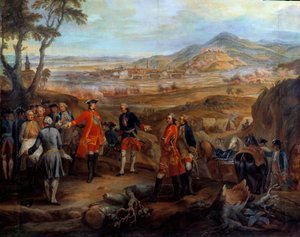 Flandria hadjárata (1745-1747): „” Fribourg ostroma Brisgauban 1744. október 11-én”” XV. Lajos irányítja a hadműveleteket. Pierre Nicolas Lenfant (1704-1787) festménye 18. század V. 2,75x2,5 m