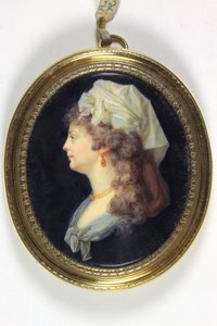 Egy hölgy, akit Marie-Jeanne Philliponnak hívnak, Madame Roland (zománc) alkotó: Pierre Louis Bouvier