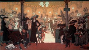 A Palais des Glaces: Kilátás a párizsi Champs Elysees-en lévő Palais des Glaces belsejéből: a korcsolyapálya. Pierre Gatier (1878-1944) alkotásai Magángyűjtemény alkotó: Pierre Louis Gatier