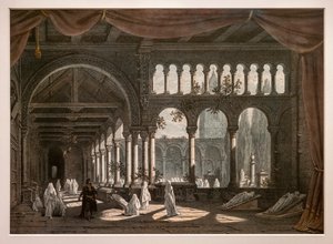 Ördög Róbert, dekorációk a III. felvonás második festményéhez. 1831. Litográfia