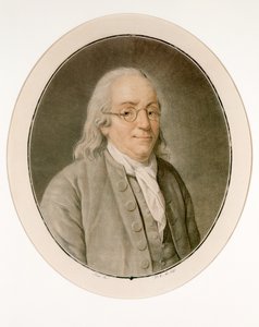 Benjamin Franklin portréja a szemüvegben