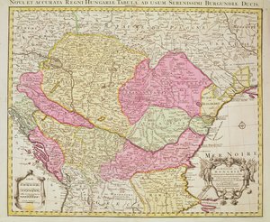 A Magyar Királyság térképe, 1742 (kézzel színezett metszet)