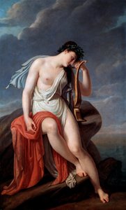 Sappho a Lefkada sziklán”, 19. század eleje. alkotó: Pierre Narcisse Guérin Baron