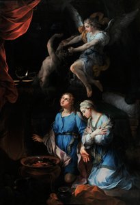 Tobie története "" Tobie és Sarra (Sarah, Sara) első nászéjszakája" (olaj, vászon)