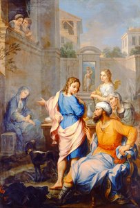 Tobias megkéri Raguel kezét lánya, Sarah kezét, 1733