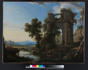 Táj klasszikus romokkal, 1640-1645