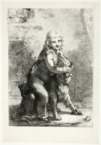 Gyermek kutyával alkotó: Pierre Paul Prud