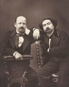 Émile Erckmann francia író, 1822-1899 és Alexandre Chatrian francia író, 1826-1890, c. 1876 alkotó: Pierre Petit