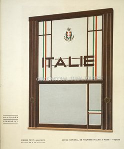 Olasz Nemzeti Idegenforgalmi Hivatal Párizsban, Pierre Petit, Üzletek, Henry Delacroix, Editions S De Bonadona, Párizs, 1920-as évek vége, sablonnyomatok alkotó: Pierre Petit