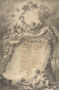 A bordeaux-i szabadkőművesek oklevele, François Boucher után, 1766.