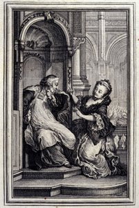 Le Mari gyóntató – Jean La Fontaine „” Mesék és novellák versben” című részében. 1776. Illusztráció: P. P. Choffard.