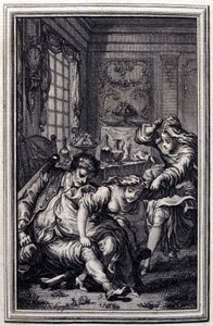 Le bat - Jean La Fontaine "Mesék és novellák versben" című művében. 1776. Illusztráció: P.P. Choffard. alkotó: Pierre Philippe Choffard