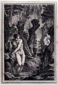 A lelkiismeret esete – Jean La Fontaine „Mesék és novellák versben” című részében. 1776. Illusztráció: P. P. Choffard.