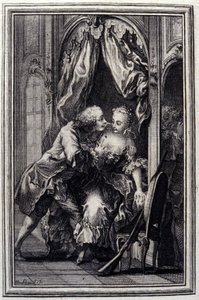 Félreértések – Jean La Fontaine „Mesék és novellák versben” című részében. 1776. Illusztráció: P. P. Choffard. alkotó: Pierre Philippe Choffard