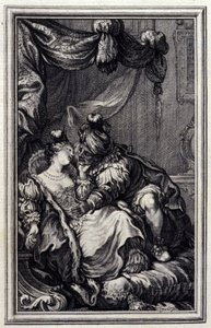 Mona Lisa - Jean La Fontaine "Mesék és novellák versben" című művében. 1776. Illusztráció: P.P. Choffard. alkotó: Pierre Philippe Choffard