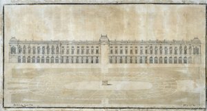 Építészet: „Place Royale projekt Marseille-ben, belső magasság” 1686 (rajz) alkotó: Pierre Puget