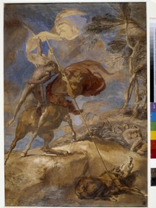 Vázlat a Kentaur Chiron „Achilles-neveléséről” alkotó: Pierre Puget