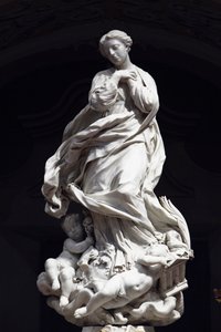 A Szeplőtelen Fogantatás, a Szeplőtelen Santa Maria a szcenográfiai kápolna oltárán 1669-70 (márvány) alkotó: Pierre Puget
