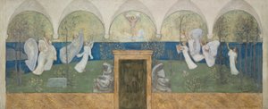 Előkészítő festmény az 1895-ös Az inspiráló múzsák a zseniálist, a fény hírnökét elismerő festményhez alkotó: Pierre Puvis de Chavannes