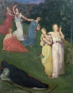 Death and the Maidens (olaj malomdeszkán) alkotó: Pierre Puvis de Chavannes
