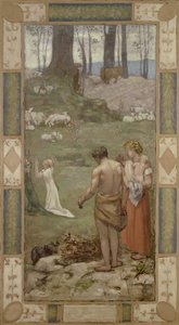 Szent Genovéva gyermekként imádkozik alkotó: Pierre Puvis de Chavannes