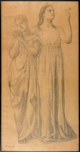 Studie für Les Jeunes Filles et la Mort (Der Tod und die Mädchen) alkotó: Pierre Puvis de Chavannes