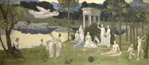 A szent liget, a művészetek és a múzsák kedveltje, 1884-89 alkotó: Pierre Puvis de Chavannes