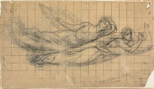 Két repülő figura lírával alkotó: Pierre Puvis de Chavannes