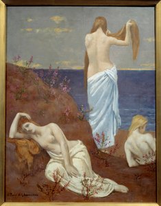 Fiatal lányok a tengerparton Pierre Puvis de Chavannes festménye (1824-1898) 1879 Olaj, vászon, dim. 0,61x0,47 m Párizs, Musee d